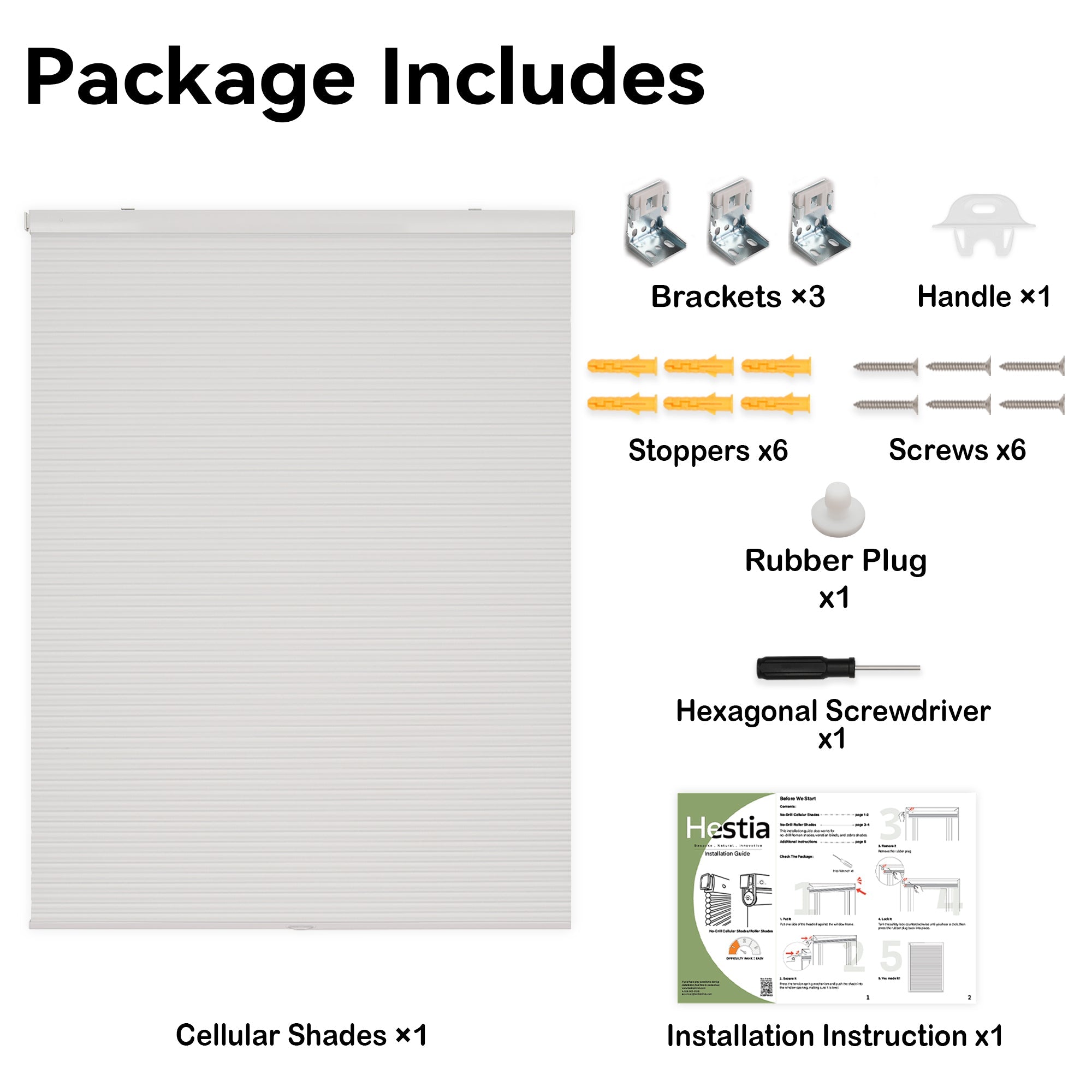 No Drill Waterproof Honeysilk™ Cellular Shades