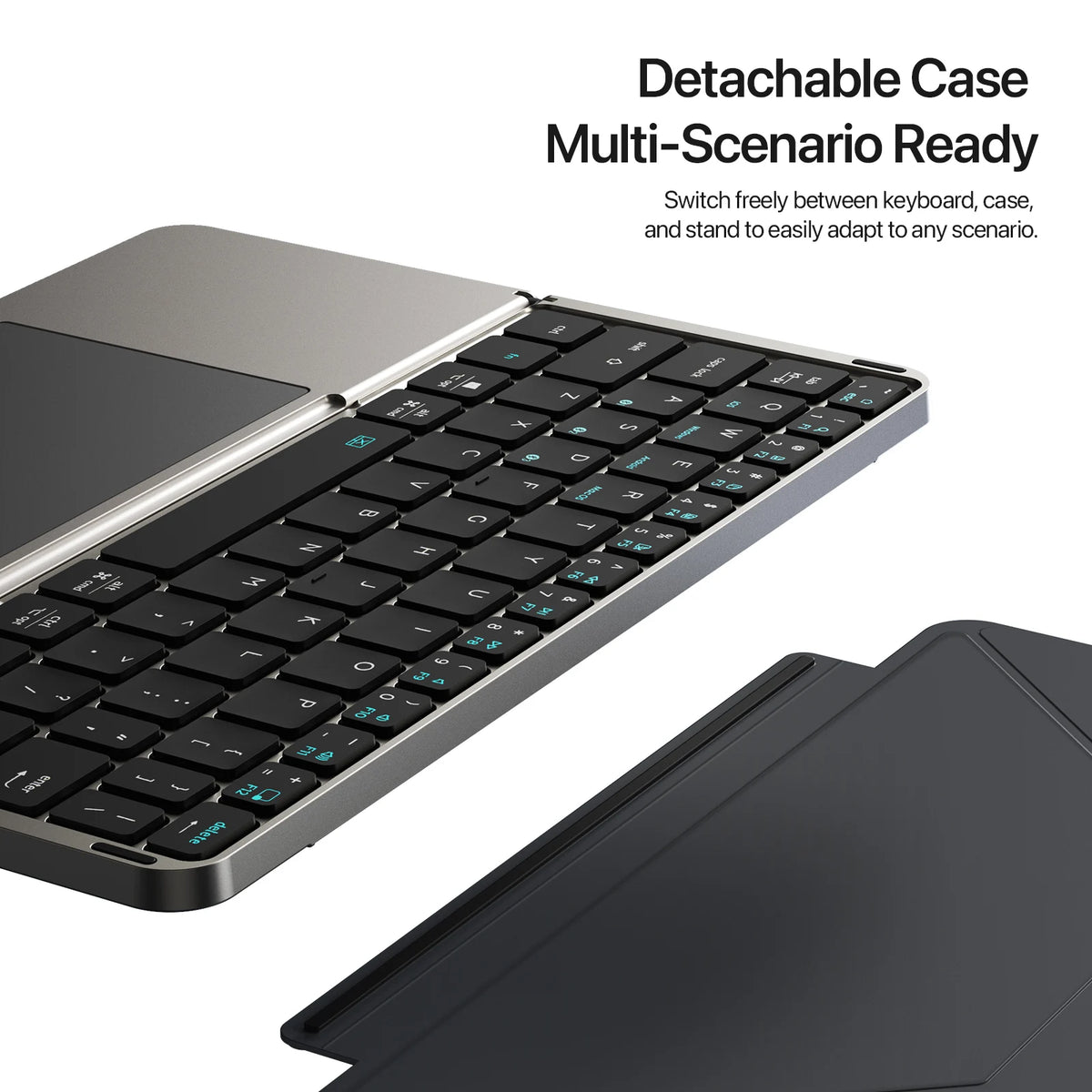 Astra Tech™- Premium Aluminum Alloy Wireless Foldable Bluetooth Keyboard with Touchpad