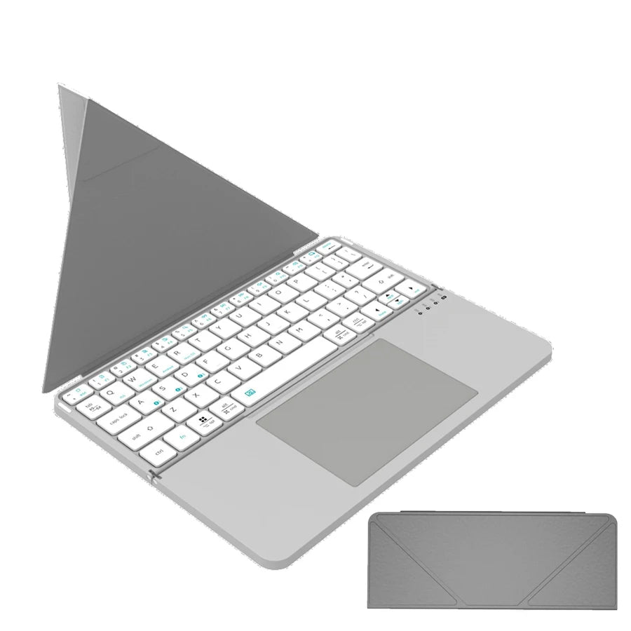 Astra Tech™- Premium Aluminum Alloy Wireless Foldable Bluetooth Keyboard with Touchpad
