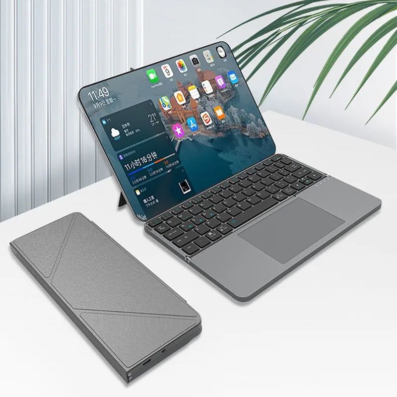Wireless Foldable Bluetooth Keyboard with Touchpad
