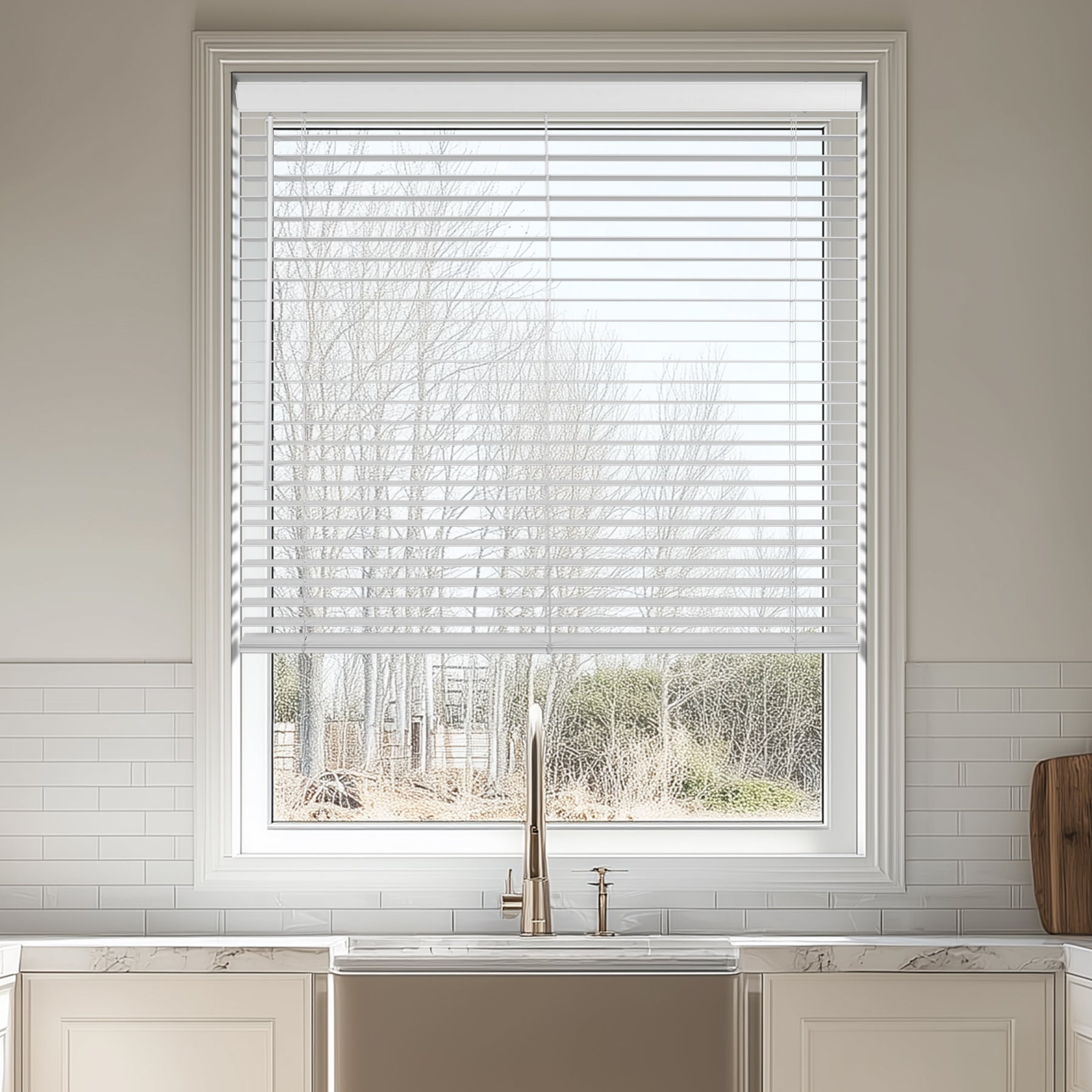 Room Darkening Waterproof Kitchen Faux Wood Blinds