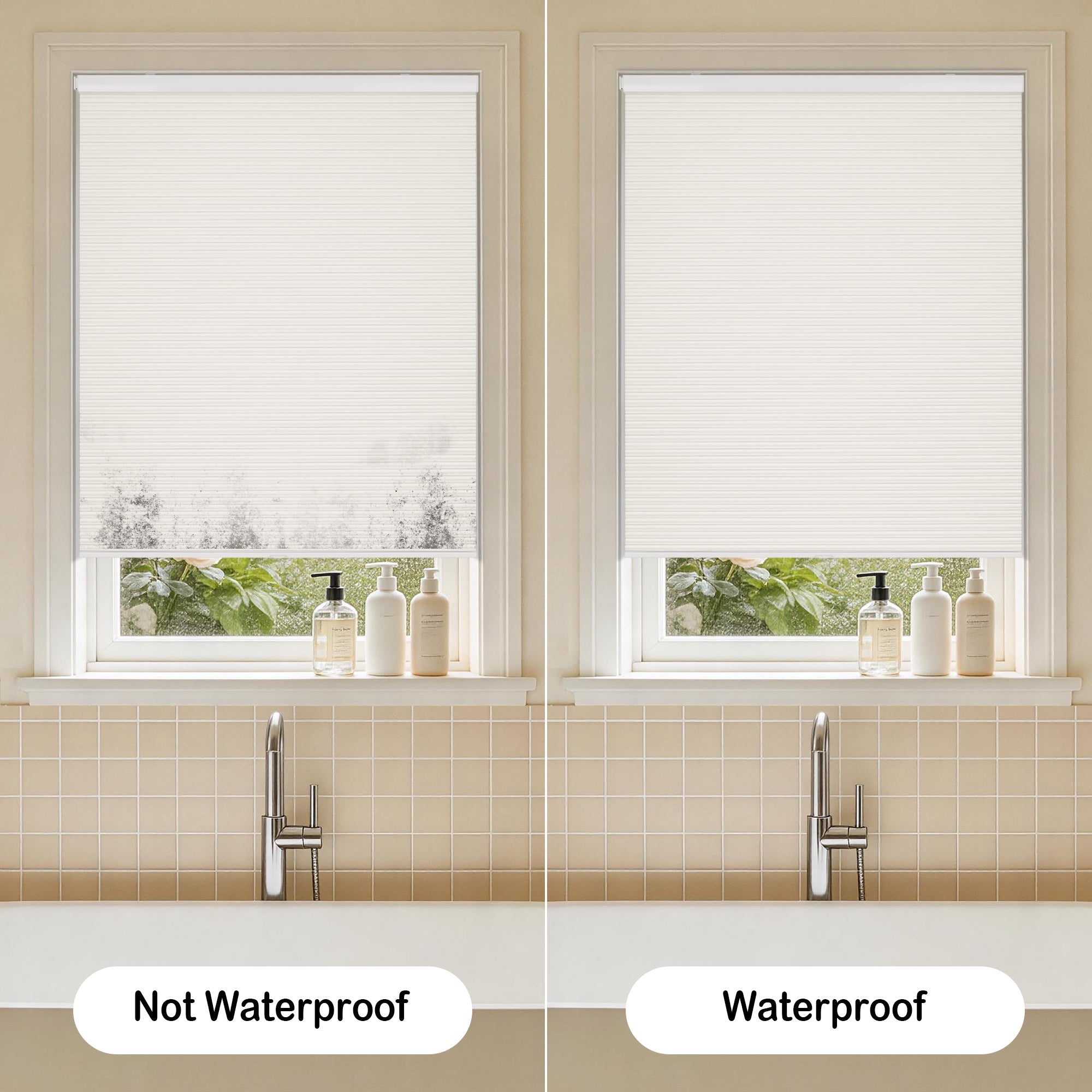 No Drill Waterproof Honeysilk™ Cellular Shades