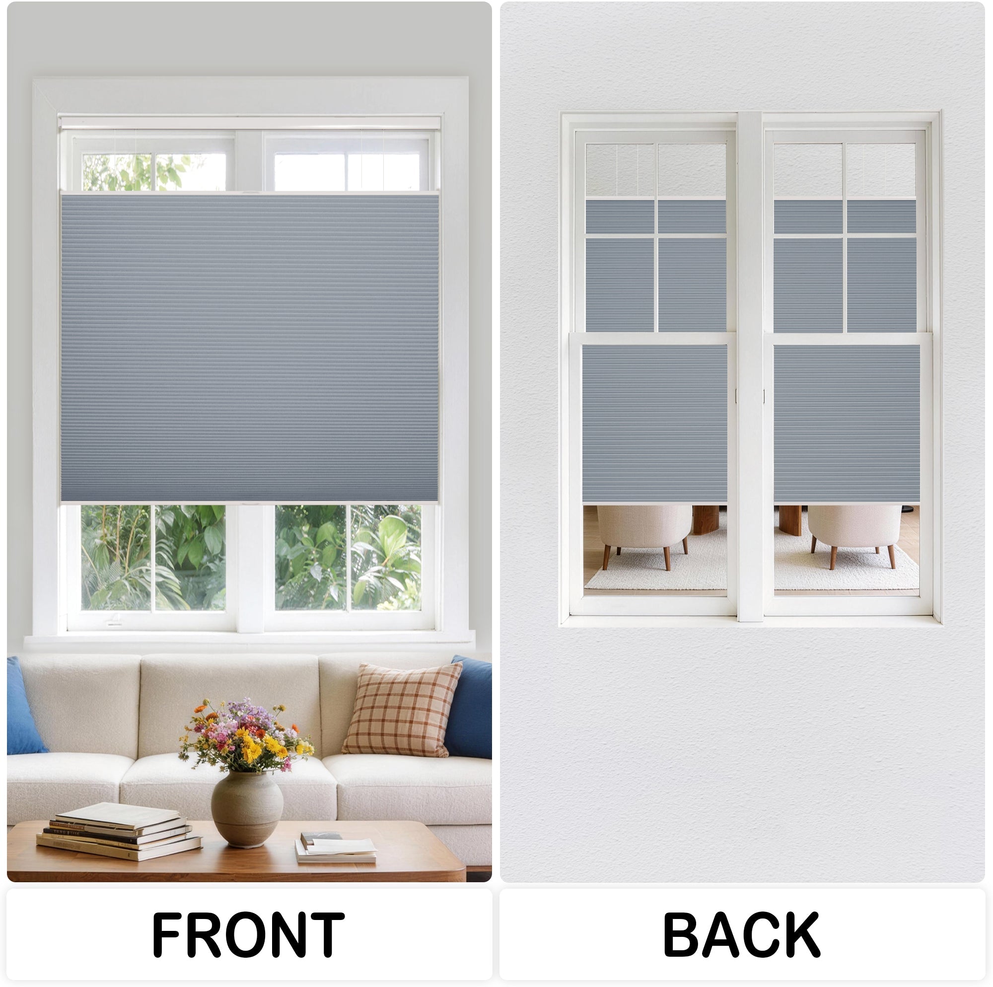 No Drill Waterproof Honeysilk™ Top Down Bottom Up Shades