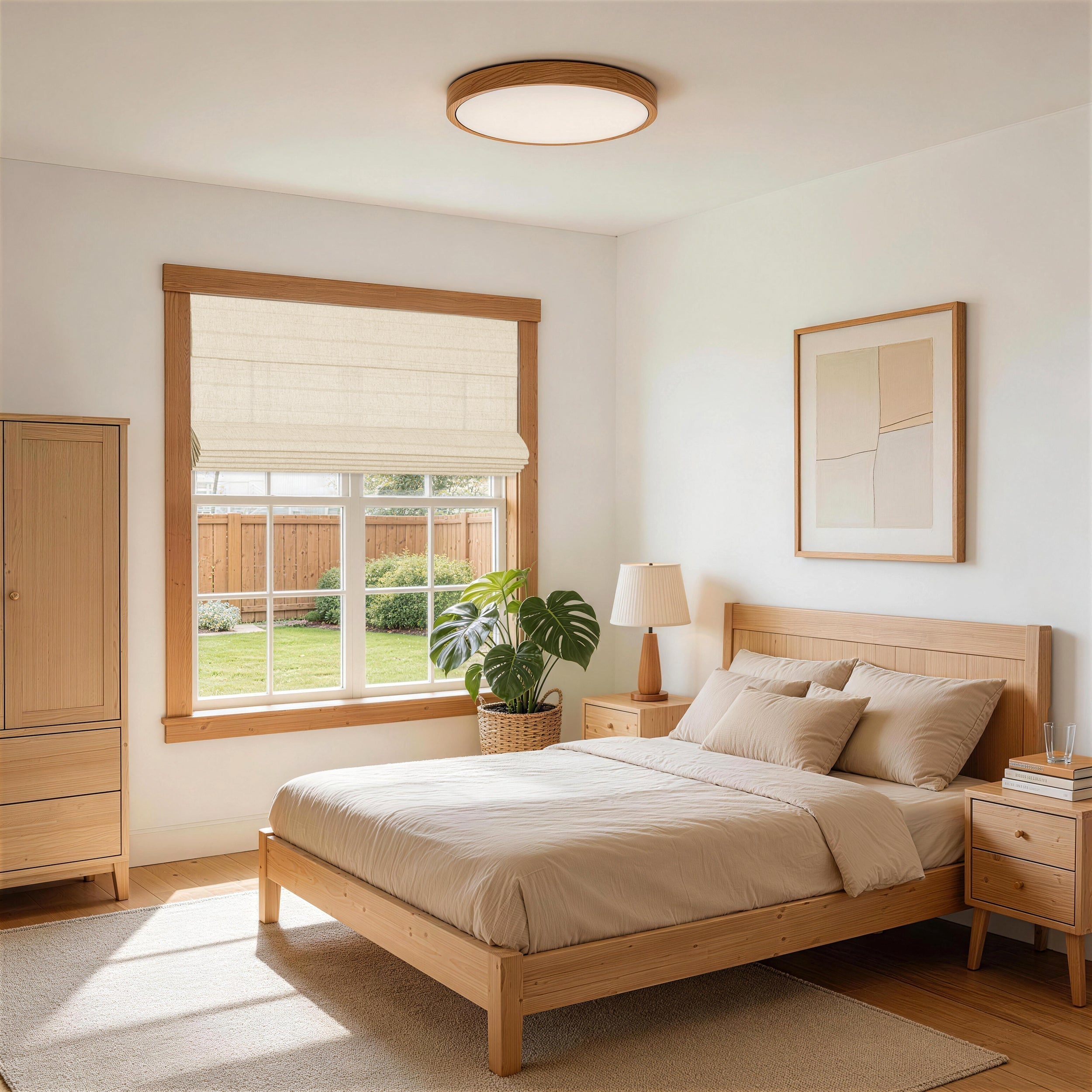 No Drill Light Filtering Faux Linen Roman Shades | Farmhouse