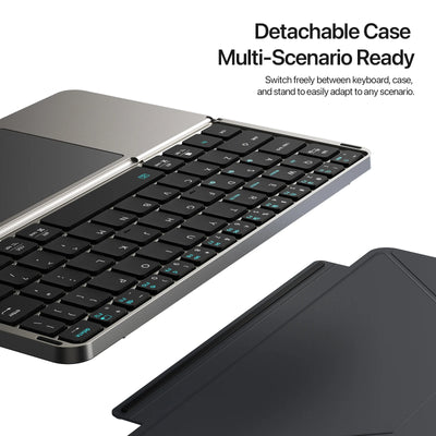 Astra Tech™- Premium Aluminum Alloy Wireless Foldable Bluetooth Keyboard with Touchpad