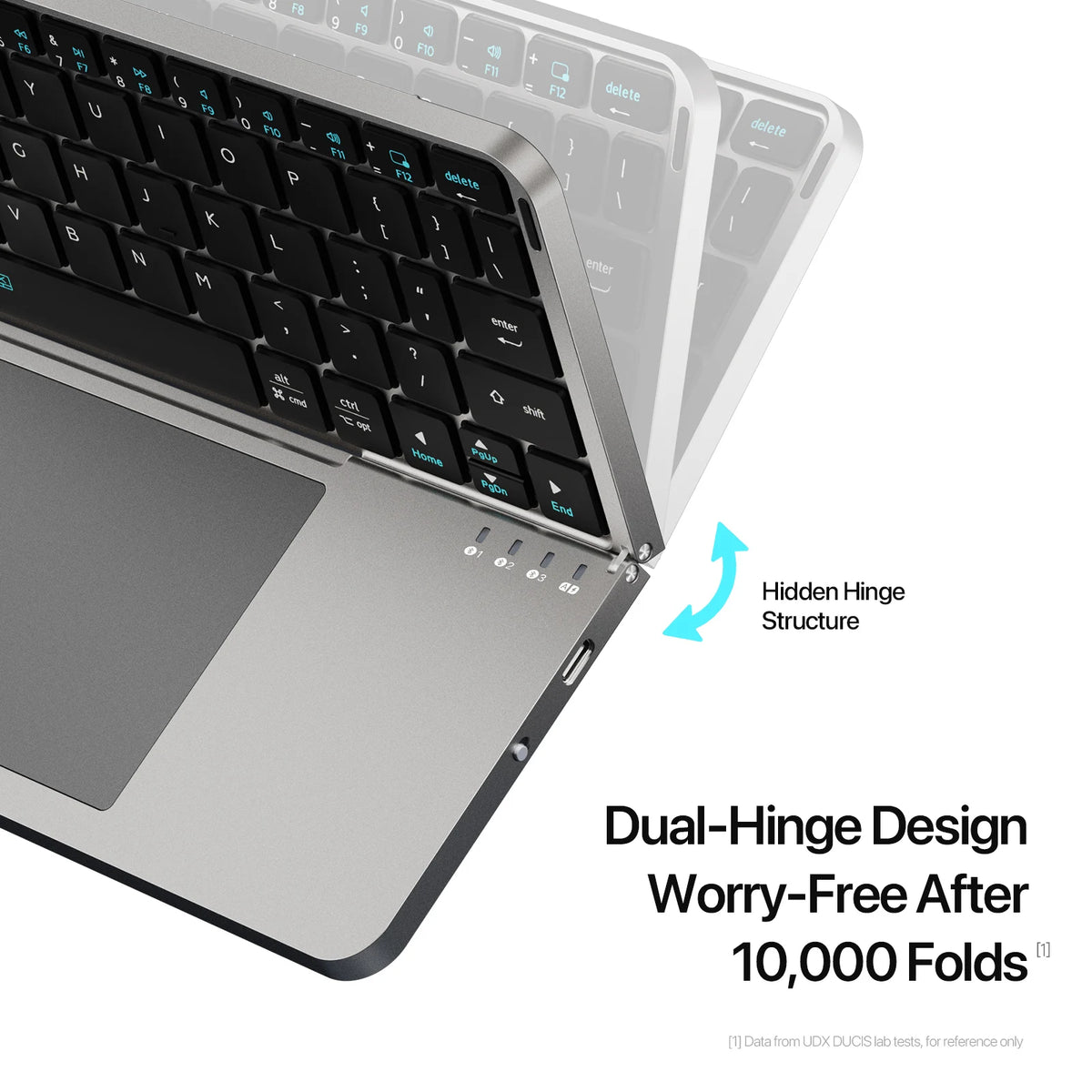 Astra Tech™- Premium Aluminum Alloy Wireless Foldable Bluetooth Keyboard with Touchpad