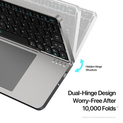 Astra Tech™- Premium Aluminum Alloy Wireless Foldable Bluetooth Keyboard with Touchpad