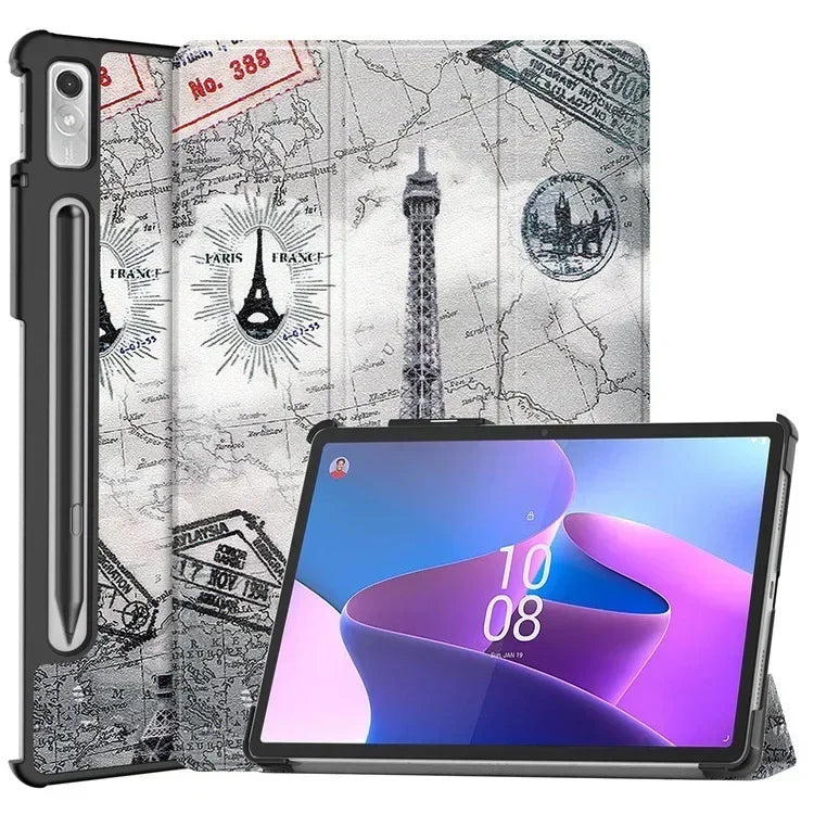 For Lenovo tab P12 12.7 2023 Case Magnetic Tri-Folding PU Leather Stand Tablet Cover for Xiaoxin Pad Pro 12.7 12 7 inch TB371FC