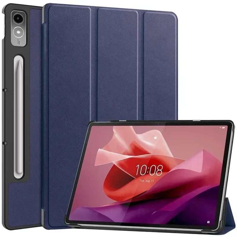 For Lenovo tab P12 12.7 2023 Case Magnetic Tri-Folding PU Leather Stand Tablet Cover for Xiaoxin Pad Pro 12.7 12 7 inch TB371FC