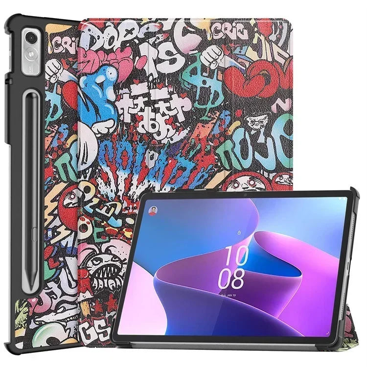 For Lenovo tab P12 12.7 2023 Case Magnetic Tri-Folding PU Leather Stand Tablet Cover for Xiaoxin Pad Pro 12.7 12 7 inch TB371FC
