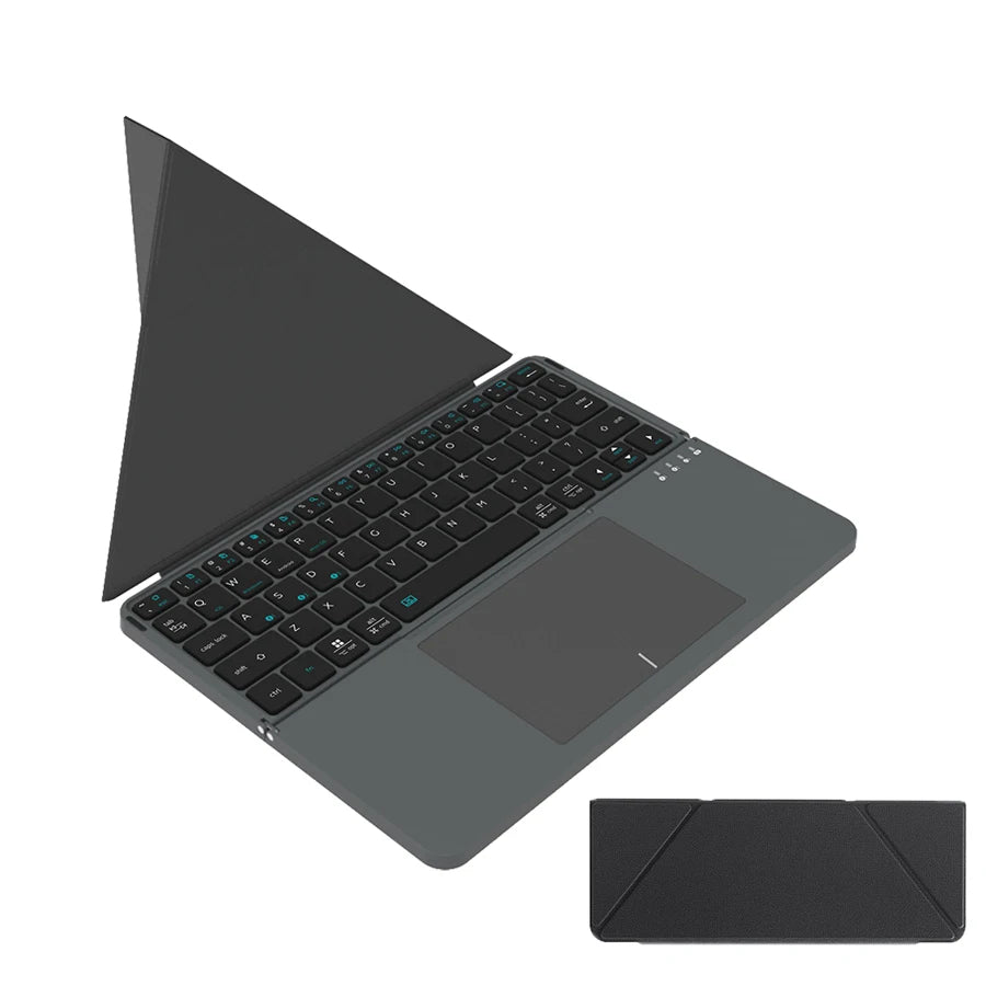 Astra Tech™- Premium Aluminum Alloy Wireless Foldable Bluetooth Keyboard with Touchpad