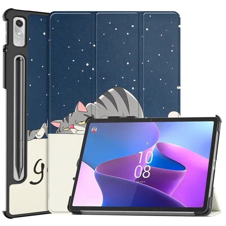 For Lenovo tab P12 12.7 2023 Case Magnetic Tri-Folding PU Leather Stand Tablet Cover for Xiaoxin Pad Pro 12.7 12 7 inch TB371FC