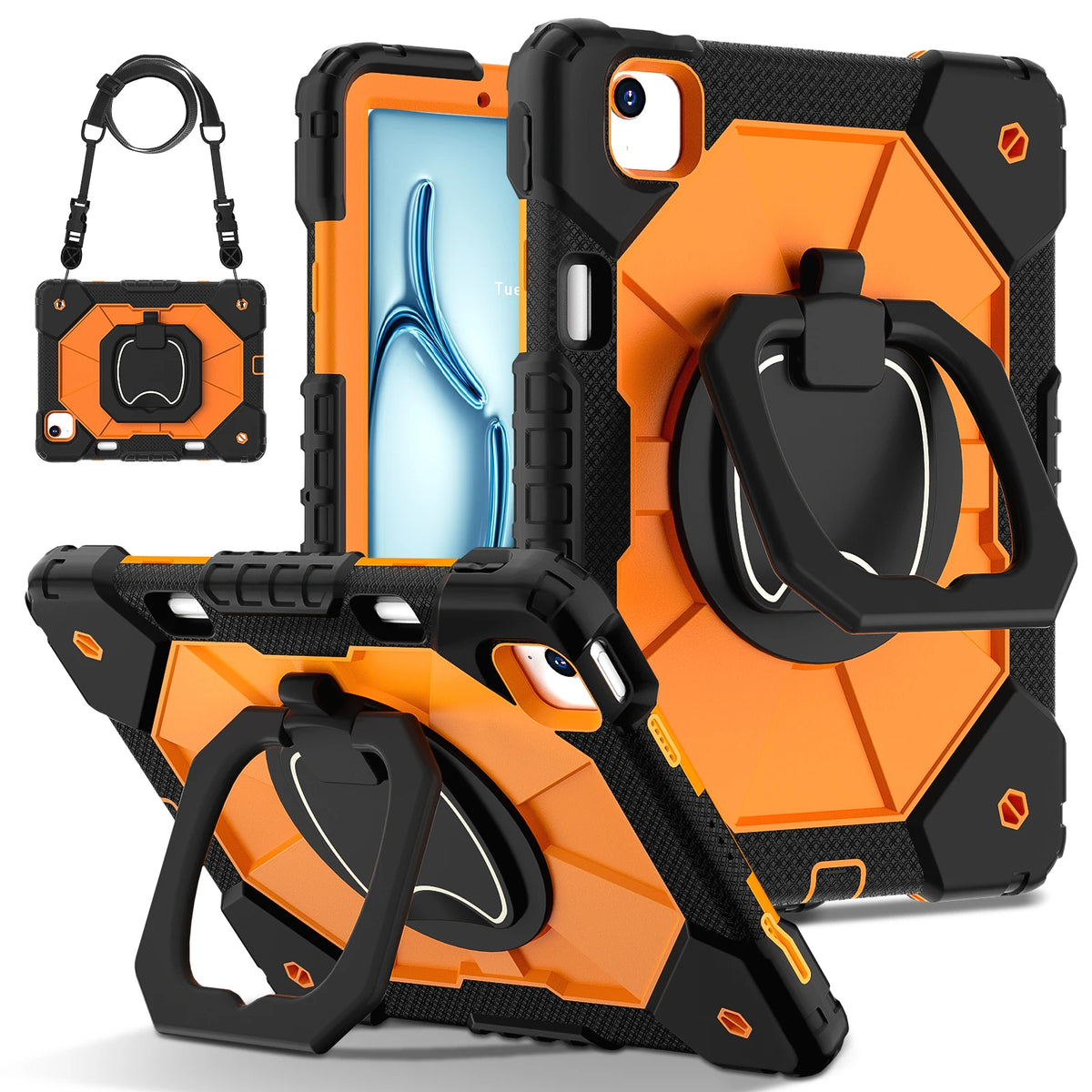 Armor Stand Shockproof Tablet Case For iPad Air 5 Air 6 A16 11th M3 Pro 11 12.9 13 10 Gen 10.5 10.2 9th 8th 6th 5th 9.7 Mini 7 6
